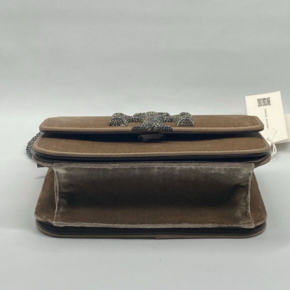 Tory Burch Eleanor Velvet Pavé Logo Small Convertible Shoulder Bag - Picture 6 of 16